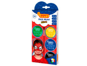 CREMA MAQUILLAJE JOVI FACE PAINT HEROE CAJA DE 6 BOTES COLORES SURTIDOS 8 ML + ACCESORIOS