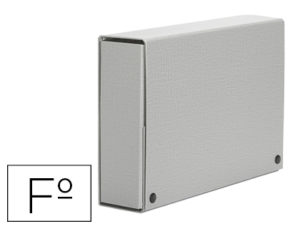 CARPETA PROYECTOS PARDO FOLIO LOMO 30 MM CARTON FORRADO GRIS CON BROCHE