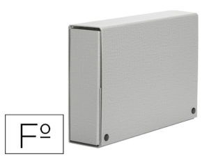 CARPETA PROYECTOS PARDO FOLIO LOMO 120 MM CARTON FORRADO GRIS CON BROCHE