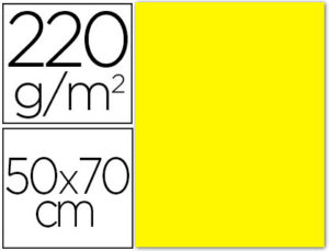 CARTULINA LISA/RUGOSA 2 TEXTURAS 50X70 CM 220G/M2 AMARILLO CANARIO