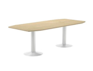 MESA DE REUNION ROCADA MEETING 3003ATW01 ESTRUCTURA COLUMNA DOBLE ACERO BLANCO TABLERO MADERA HAYA