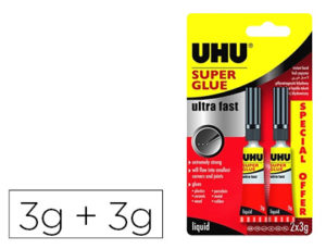 PEGAMENTO UHU INSTANTANEO GEL 3 GR + 3 GR GRATIS