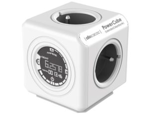 REGLETA POWERCUBE ORIGINAL MONITOR CON 4 TOMAS GRISES + DISPLAY PARA CONSULTAR CONSUMO FORMA DE CUBO