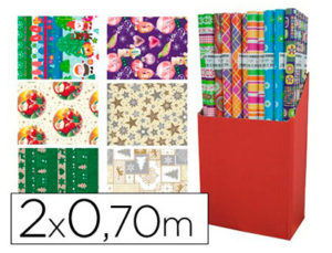 PAPEL FANTASIA NAVIDAD ROLLO 2 X 0,70 MT 60 GR MODELOS SURTIDOS