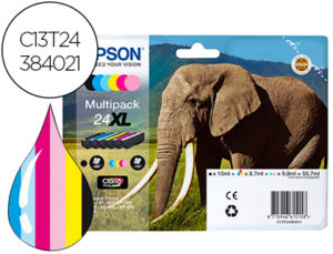 INK-JET EPSON 24XL XP-55 / 750 /760 / 850 / 860 /950 / 960 MULTIPACK 6 COLORES ALTA CAPACIDAD