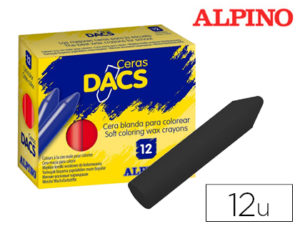 LAPICES CERA DACS UNICOLOR NEGRO CAJA DE 12 UNIDADES