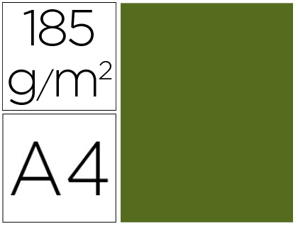 CARTULINA GUARRO DIN A4 VERDE SAFARI 185 GR PAQUETE DE 50 H