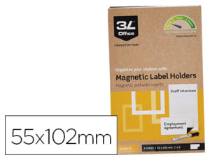 PORTAETIQUETAS MAGNETICO 3L 55X102 MM PACK DE 3 UNIDADES