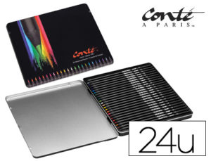 LAPICES DE COLORES BIC CONTE COLOR COLLECTION CAJA METALICA DE 24 UNIDADES COLORES SURTIDOS