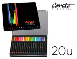 ROTULADOR BIC CONTE COLOR COLLECTION CAJA METALICA DE 20 UNIDADES COLORES SURTIDOS