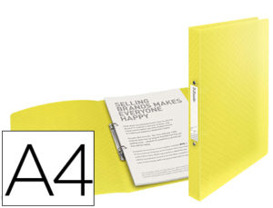 CARPETA ESSELTE 2 ANILLAS 25 MM DIN A4 COLOUR ICE POLIPROPILENO COLOR AMARILLO