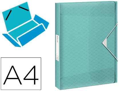 CARPETA ESSELTE PROYECTOS COLOUR ICE POLIPROPILENO DIN A4 LOMO 40 MM COLOR AZUL CIERRE GOMAS