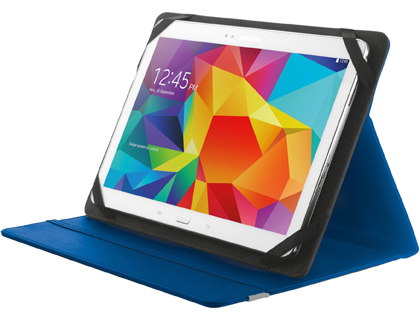 FUNDA TRUST PRIMO FOLIO UNIVERSAL PARA TABLETS 10" CON SOPORTE Y CIERRE ELASTICO COLOR AZUL