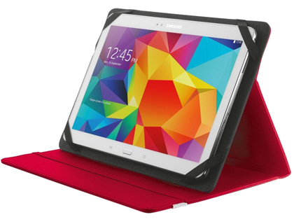 FUNDA TRUST PRIMO FOLIO UNIVERSAL PARA TABLETS 10" CON SOPORTE Y CIERRE ELASTICO COLOR ROJO