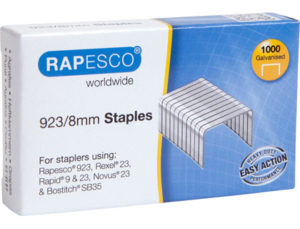 GRAPAS RAPESCO GALVANIZADA 923/8 CAJA DE 1000 UNIDADES