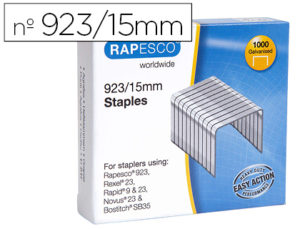 GRAPAS RAPESCO GALVANIZADA 923/15 CAJA DE 1000 UNIDADES