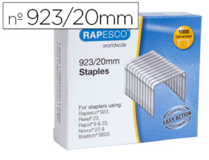 GRAPAS RAPESCO GALVANIZADA 923/20 CAJA DE 1000 UNIDADES