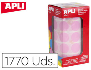 GOMETS APLI AUTOADHESIVO CIRCULARES 20 MM ROSA ROLLO CON 1770 UNIDADES