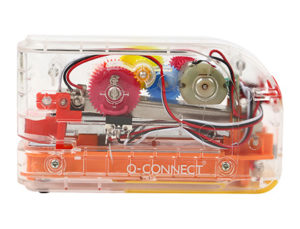 GRAPADORA ELECTRICA Q-CONNECT PLASTICO TRANSPARENTE MECANISMO DE COLORES CAPACIDAD 20 HOJAS USA GRAPAS