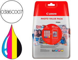 INK-JET CANON 571 PIXMA MG5750 / MG6850 / MG7750 PACK COLOR AMARILLO CIAN MAGENTA NEGRO