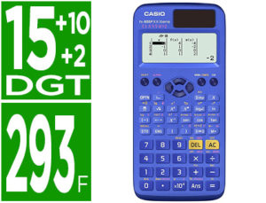 CALCULADORA CASIO FX-85SPX II CLASSWIZ CIENTIFICA 293 FUNCIONES 9 MEMORIAS 15+10+2 DIGITOS 16 MB FLASH ROM CON