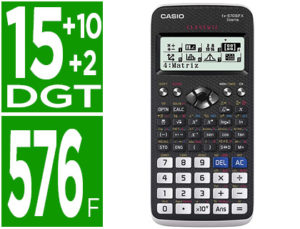 CALCULADORA CASIO FX-570SPX II CLASSWIZ CIENTIFICA 576 FUNCIONES 9 MEMORIAS 15+10+2 DIGITOS CODIGO QR CON TAPA