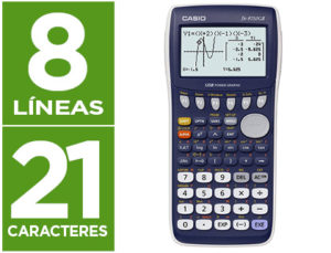 CALCULADORA CASIO FX-9750GII CIENTIFICA GRAFICA 8 LINEAS 21 CARACTERES MEMORIA INTERNA 61 KB CONEXION USB CON TAPA