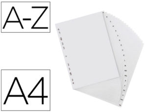 SEPARADOR ALFABETICO ELBA PLASTICO 120 MC FOLIO 16 TALADROS A-Z GRIS