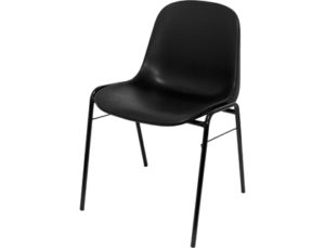 SILLA APILABLE Q-CONNECT ESTRUCTURA METAL ASIENTO Y RESPALDO PVC ERGONOMICA 770X450X420 MM NEGRA