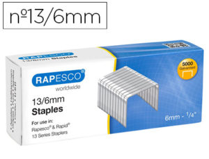 GRAPAS RAPESCO GALVANIZADA 13/6 CAJA DE 5000 UNIDADES