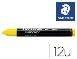 MINAS STAEDTLER PARA MARCAR AMARILLO LUMOCOLOR PERMANENTE OMNIGRAPH 236 CAJA DE 12 UNIDADES