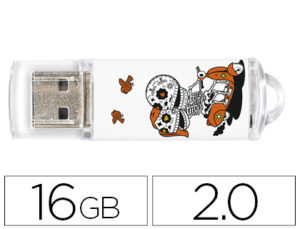 MEMORIA USB TECHONETECH FLASH DRIVE 16 GB 2.0 CALAVERA MOTO