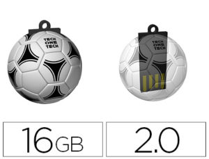 MEMORIA USB TECHONETECH FLASH DRIVE 16 GB 2.0 BALON DE FUTBOL GOL-ONE