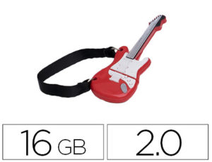 MEMORIA USB TECHONETECH FLASH DRIVE 16 GB 2.0 GUITARRA RED ONE