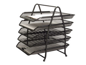 BANDEJA SOBREMESA METALICA Q-CONNECT KF18474 REJILLA NEGRO 5 BANDEJAS MOVIBLES 350X275X375 MM