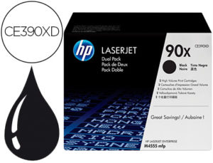 TONER HP LASERJET 90X ENTERPRISE M4555MFP NEGRO PACK DE 2 UNIDADES 24000 PAGINAS