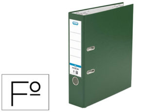 ARCHIVADOR DE PALANCA ELBA CARTON FORRADO PVC CON RADO TOP FOLIO LOMO 80 MM VERDE