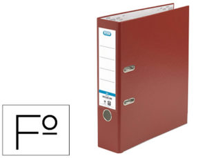 ARCHIVADOR DE PALANCA ELBA CARTON FORRADO PVC CON RADO TOP FOLIO LOMO 80 MM ROJO