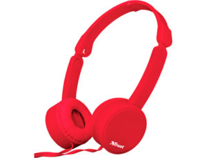 AURICULAR TRUST NANO PLEGABLE LONGITUD CABLE 1,1 M CON MICROFONO Y BOTON CONTROL CONEXION JACK 3.5 MM COLOR