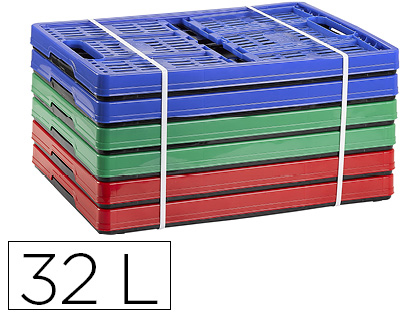 CAJA PLEGABLE PLASTICFORTE PLASTICO 32 LITROS 480X350X230 MM