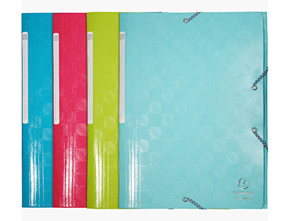 CARPETA EXACOMPTA GOMAS CARTON 600 GR TRES SOLAPAS DIN A4 COLORES SURTIDOS