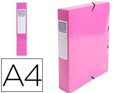 CARPETA DE PROYECTO EXACOMPTA IDERAMA CARTON LUSTRADO PLASTIFICADO DIN A4 LOMO 60 MM ROSA