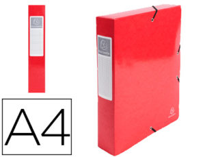 CARPETA DE PROYECTO EXACOMPTA IDERAMA CARTON LUSTRADO PLASTIFICADO DIN A4 LOMO 60 MM ROJO