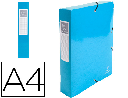 CARPETA DE PROYECTO EXACOMPTA IDERAMA CARTON LUSTRADO PLASTIFICADO DIN A4 LOMO 60 MM AZUL CLARO