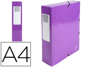 CARPETA DE PROYECTO EXACOMPTA IDERAMA CARTON LUSTRADO PLASTIFICADO DIN A4 LOMO 80 MM VIOLETA