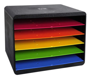 MODULO EXACOMPTA HORIZON 5 COMPARTIMENTOS PARA FORMATOS DIN A4 NEGRO INTERIOR MULTICOLOE 270X355X271 MM