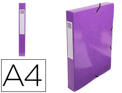 CARPETA DE PROYECTO EXACOMPTA IDERAMA CARTON LUSTRADO PLASTIFICADO DIN A4 LOMO 40 MM VIOLETA