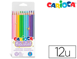 LAPICES CARIOCA PASTEL BLISTER DE 12 COLORES SURTIDOS