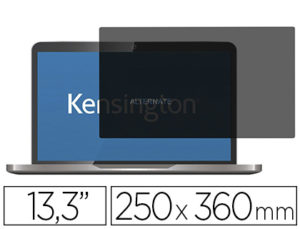 FILTRO PARA PANTALLA KENSINGTON PRIVACIDAD 13,3″ EXTRAIBLE 2 VIAS PANORAMICO 16:10 250X360 MM