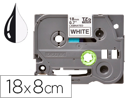 CINTA Q-CONNECT TZE-241 BLANCO-NEGRO 18MM LONGITUD 8 MT